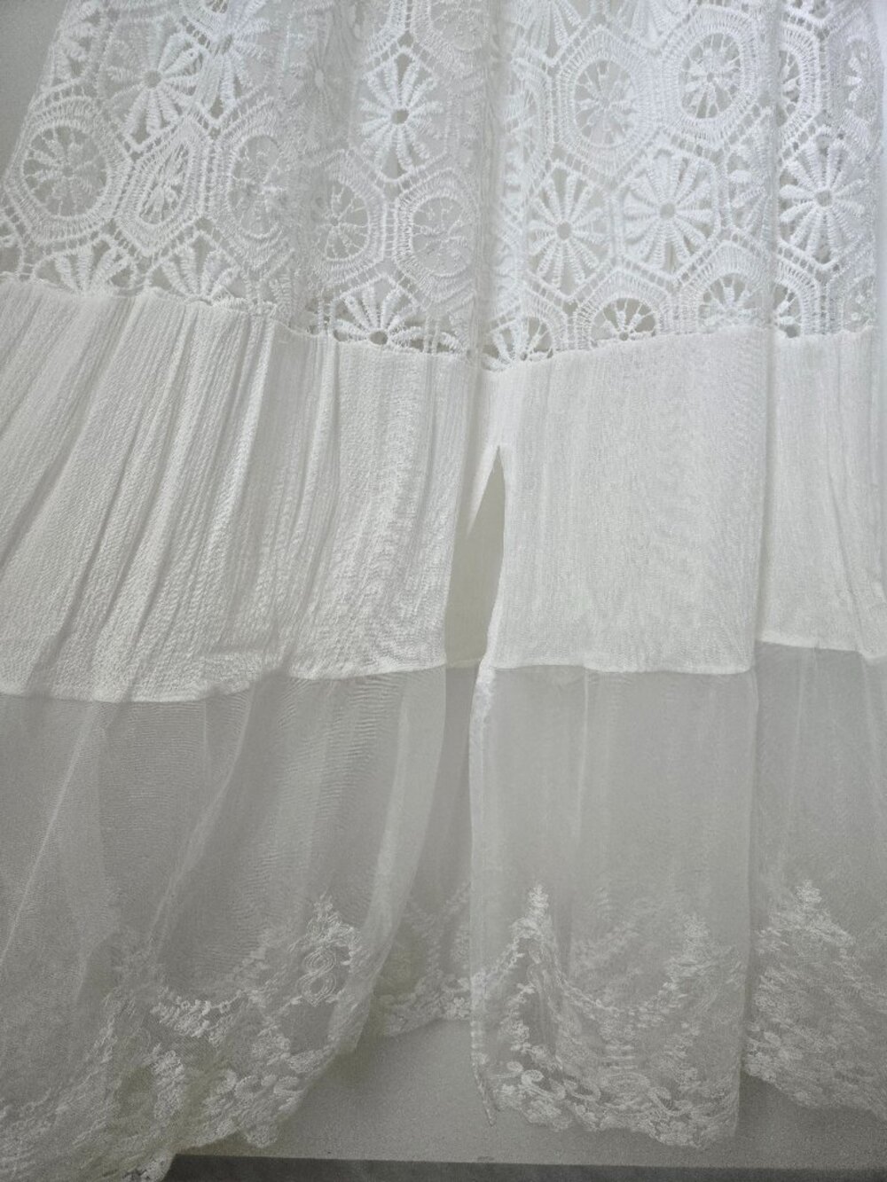 Phi Phi Star White Lace Boho Maxi Dress – Size M - Picture 7 of 9